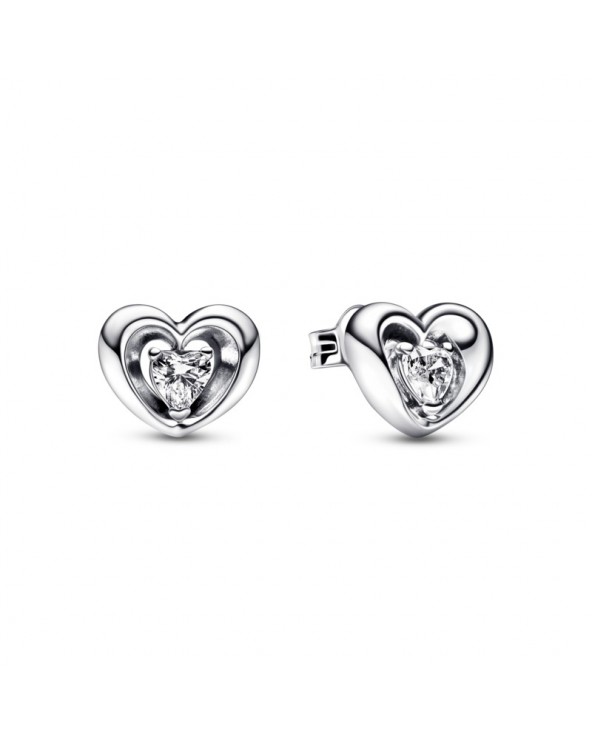 Pandora Radiant Heart & Floating Stone Stud Earrings