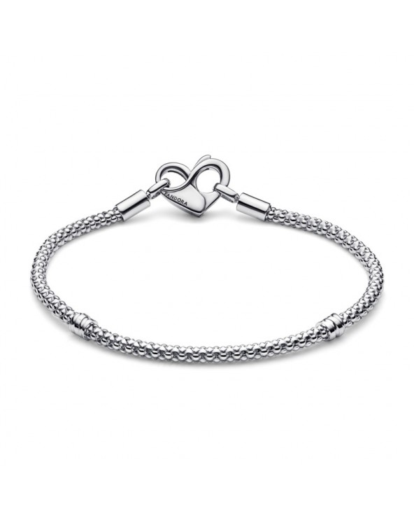 Pandora Geometric Knitted Bracelet with Heart Closure