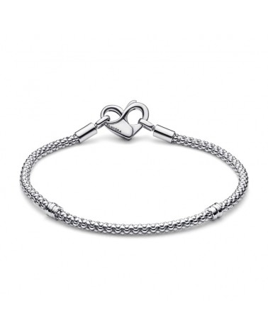 Pandora Geometric Knitted Bracelet with Heart Closure
