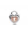 Pandora Two-tone Padlock Splittable Heart Charm