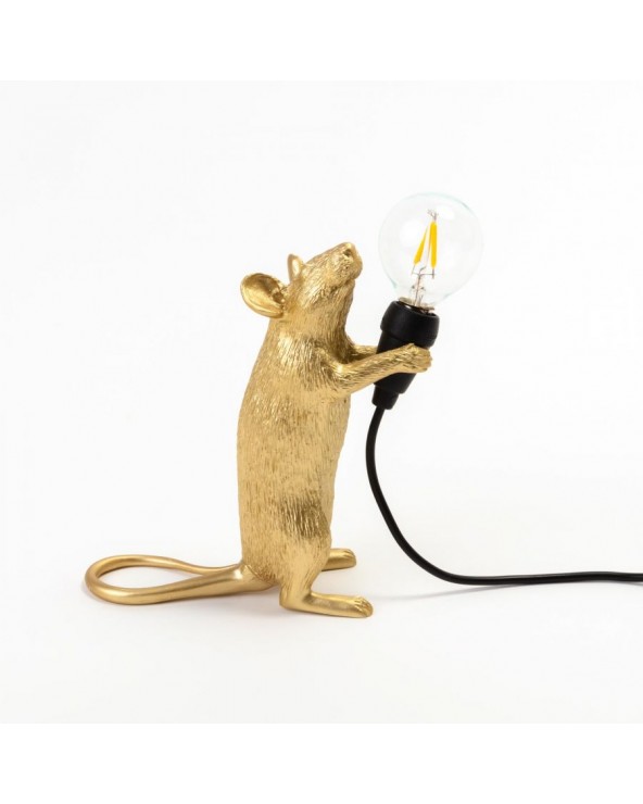 Seletti Table Lamp "Mouse Step Gold"