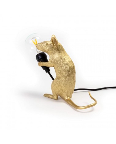 Seletti Lampada da tavolo "Mouse Mac Gold"