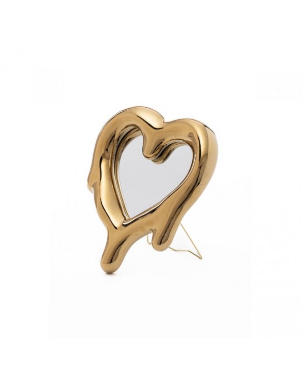 Seletti Mirror-Photo Frame "Melted Heart Gold"