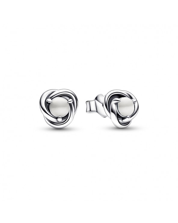 Pandora Sterling silver stud earrings with white bioresin