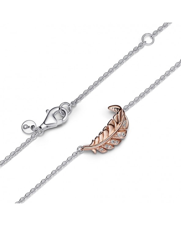 Pandora Feather sterling silver and 14k rose gold-plated