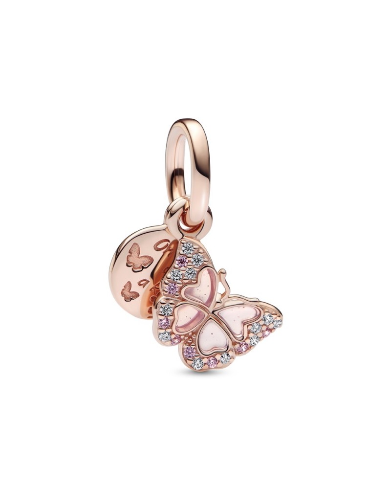 Pandora Butterfly 14k rose gold-plated dangle with cubic