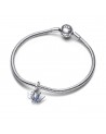 Pandora Swallow sterling silver double dangle with night blue