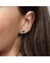 Pandora Stud earrings with royal green crystal