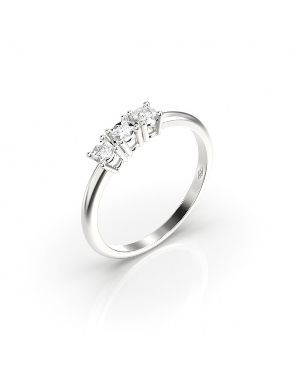 Ray Milano 18kt white gold ring with diamonds