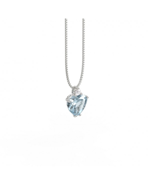 Ray Milano 18kt white gold necklace with acquamarine and bright