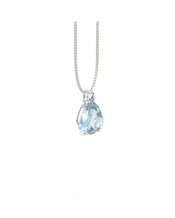 Ray Milano 18kt white gold choker with acquamarine and bright