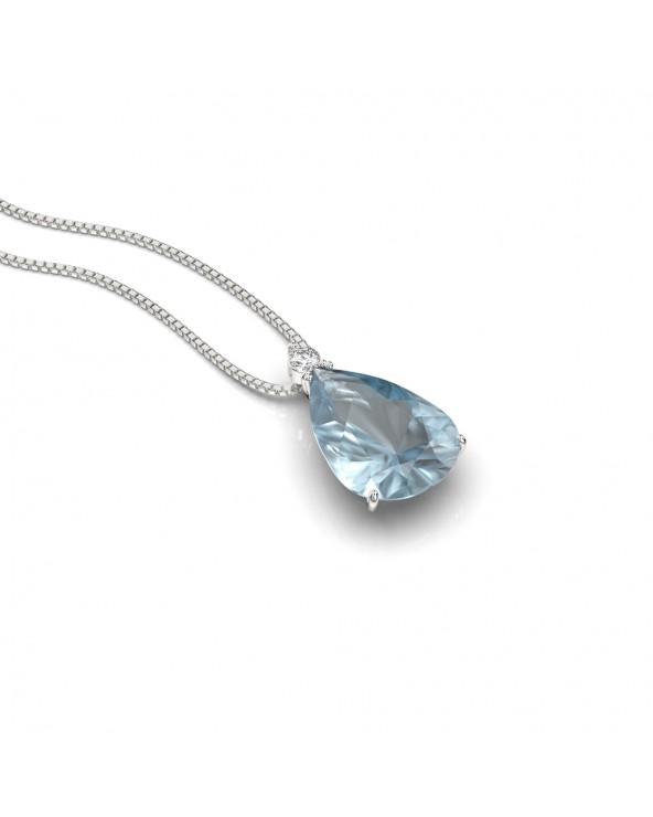 Ray Milano 18kt white gold choker with acquamarine and bright