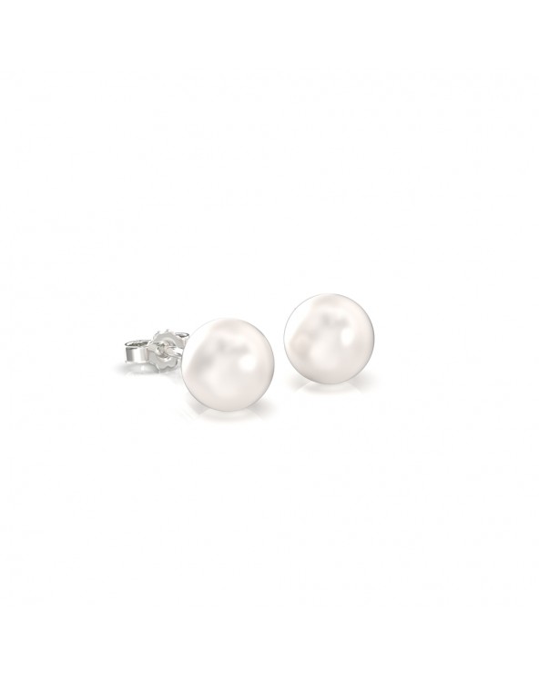 Orecchini in oro bianco 18kt con perle.