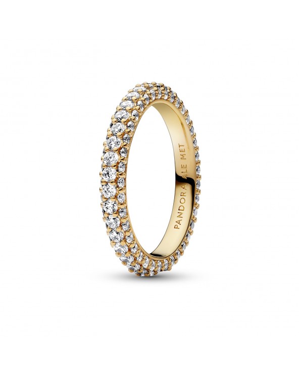 Pandora 14k Gold-plated ring with clear cubic zirconia