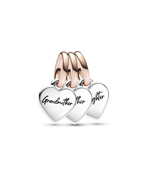 Pandora Triple hearts sterling silver and 14k rose gold-plated