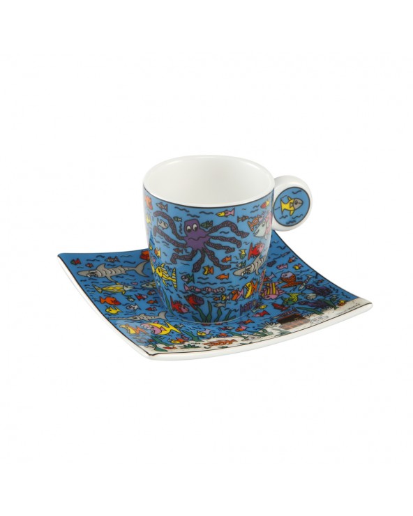 James Rizzi Coffee Cup Under the Deep Blue Sea