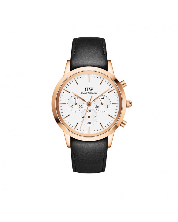 Daniel Wellington Chronograph Link Rose gold and White 1.73"