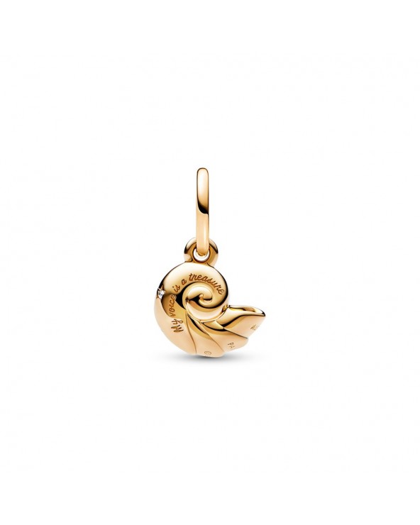 Pandora Disney The Little Mermaid shell 14k gold-plated dangle