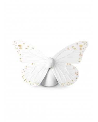 Figurina Farfalla. Dorato lucido e bianco