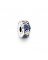 Pandora Celestial sterling silver clip with royal blue crystal