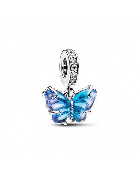 Pandora Pendente Farfalla Vetro di Murano Blu