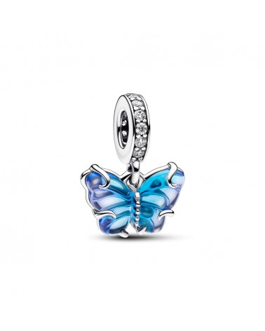 Pandora Pendente Farfalla Vetro di Murano Blu