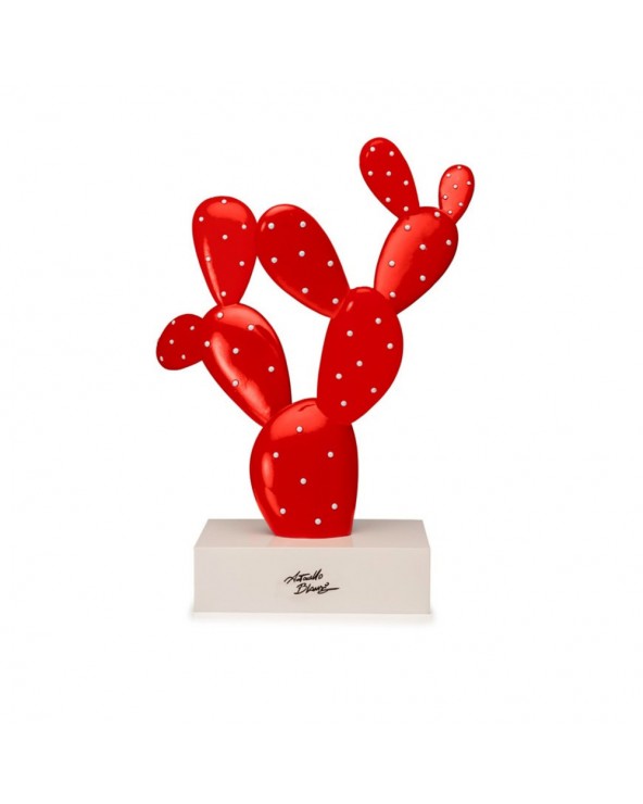 Palais Royal Red cactus sculpture h. 17.7"