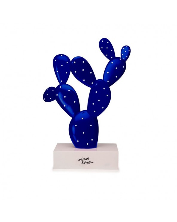 Palais Royal Blue cactus sculpture h. 17.7"