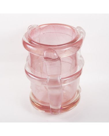 Vaso in vetro di Murano rosa stile anni '50