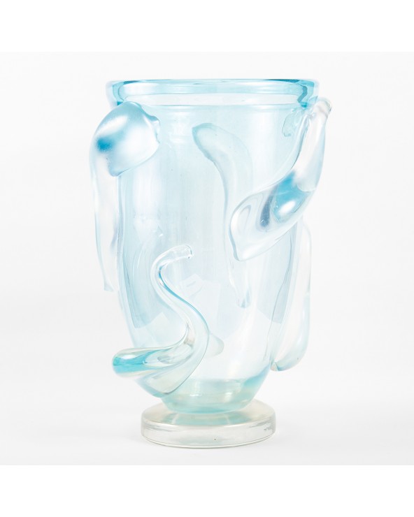 Murano Glass Vase in Original Murano Glass - light blue with