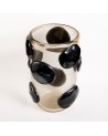 Murano Glass Vase in Original Murano Glass - clear and black