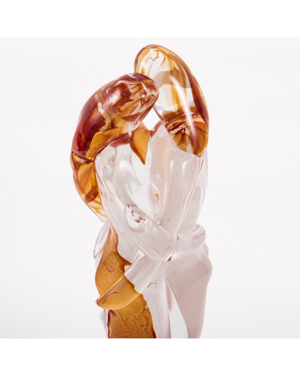 Murano Glass Sculpture of Lovers in Murano Glass, White and