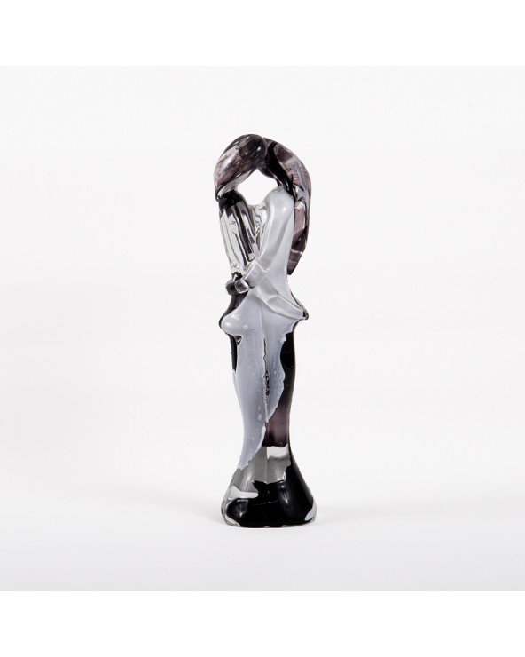 Murano Glass Sculpture of Lovers in Murano Glass, Black and