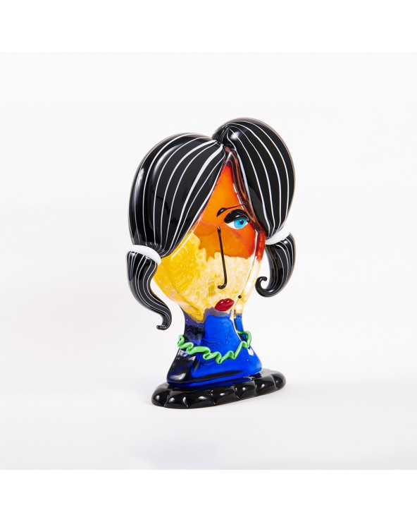 Murano Glass Woman Head Sculpture in Murano Glass - Single Eye