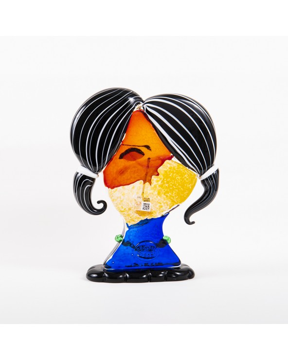 Murano Glass Woman Head Sculpture in Murano Glass - Single Eye