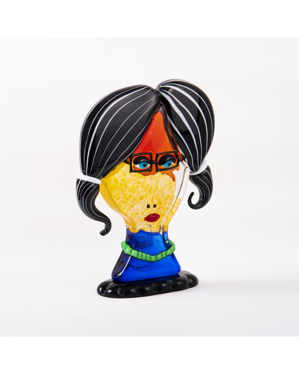 Murano Glass Woman Head Sculpture in Murano Glass - Francy