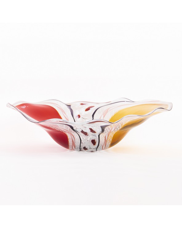Murano Glass Filigree and Flower Centerpiece in Murano Glass