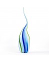 Vaso a Canne in vetro di Murano - Blu/Azzurro/Verde