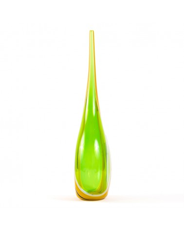 Murano Glass Murano Glass Striped Vase - Green/Light Blue/Yellow
