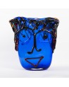 Vaso Faccia Tributo a Picasso in vetro di Murano - Blu h.33 cm