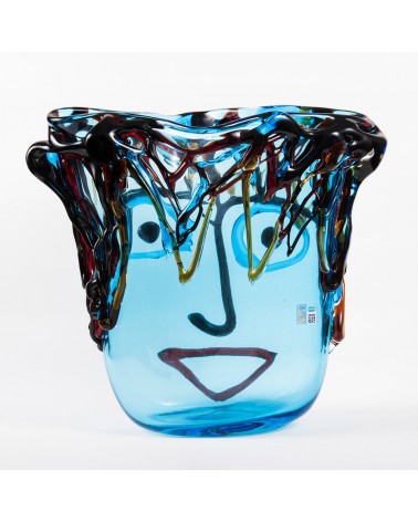 Murano Glass Face Vase in Murano Glass Tribute to Picasso -