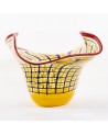 Murano Glass Filigree Vase/Centerpiece in black/yellow Murano