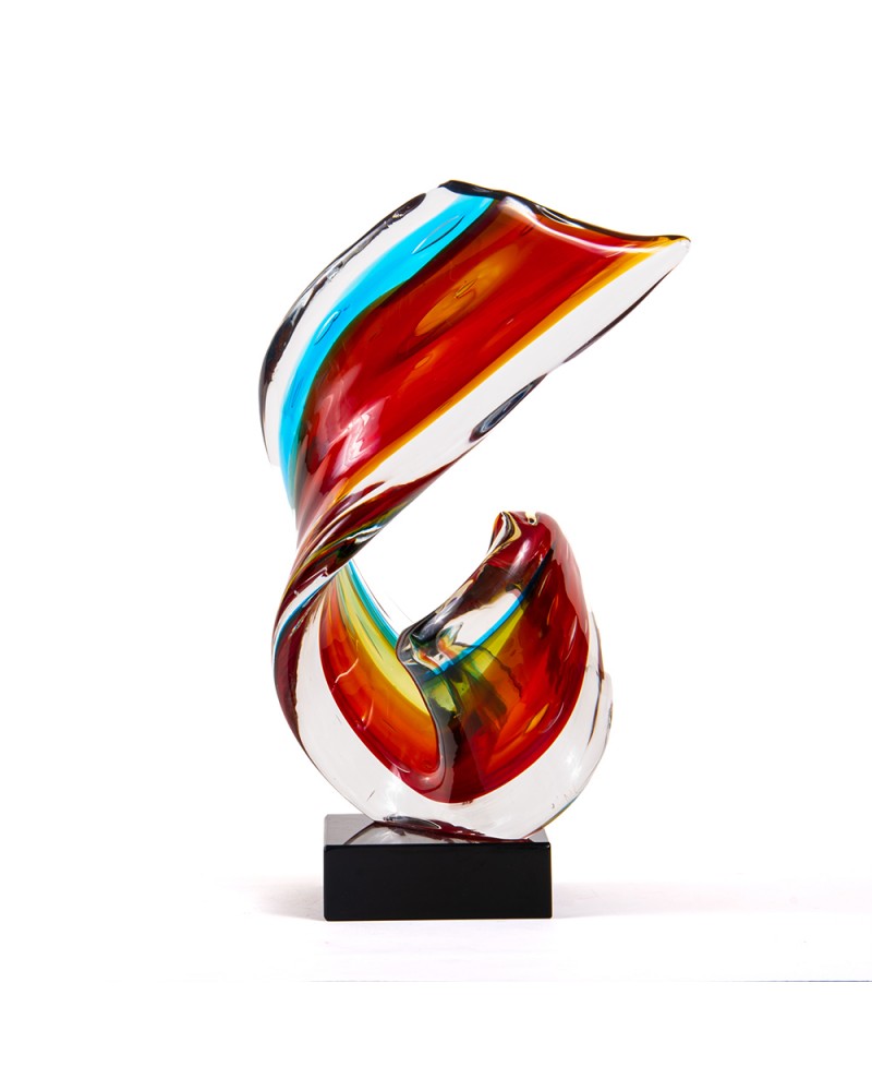 Murano Glass Sculpture in Murano Glass - 3 colors Ribbon