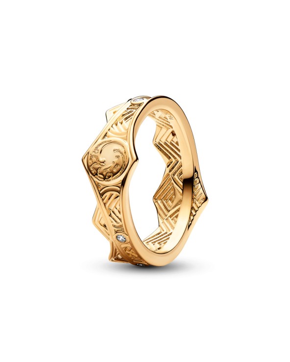 Pandora Project House Targaryen Crown 14k gold-plated ring-