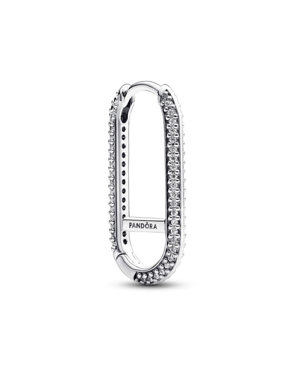 Pandora Sterling silver elongated hoop link earring- 292796C01
