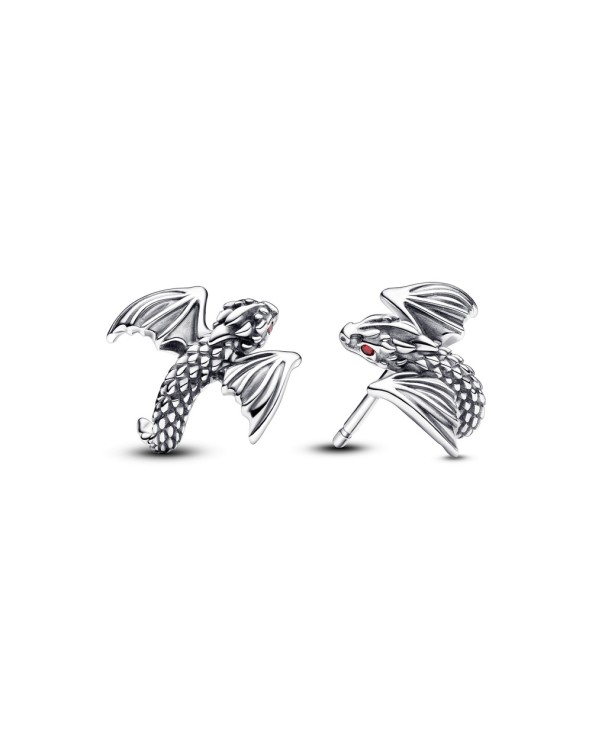 Pandora Project House Dragon sterling silver stud earrings-