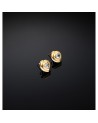 Orecchini Bold bottone cuore oro con zirconia cubica