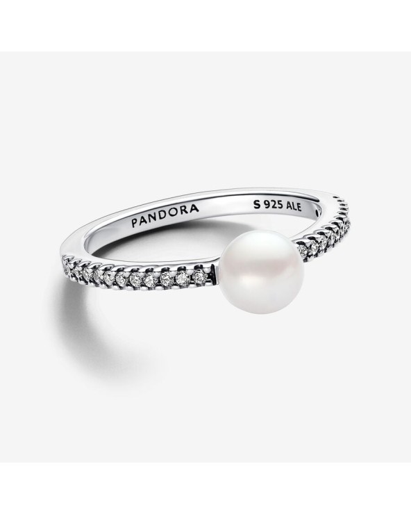 Pandora Treated Freshwater Cultured Pearl & Pavé Ring- 193158C01