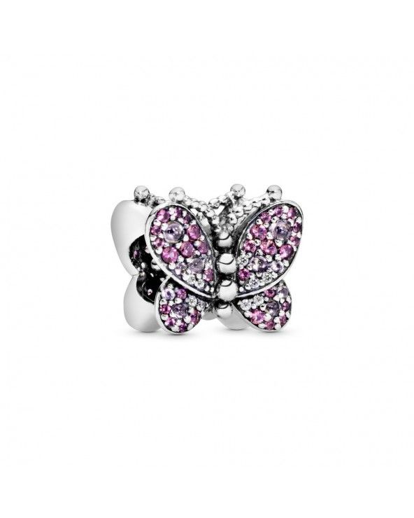 Pandora Charm farfalla con pavé rosa