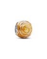 Pandora Yellow Rose Sterling Silver Charm With Transparent